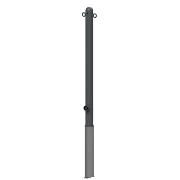 Ornamental bollard | Series 468B | � 60 mm | removable, self-engaging lockwith hot-dip galvanized ground socket part-no. 460.40approx. 400 mm below ground | with triangular locking mechanism acc. with DIN 3223 | with 2 eyelets